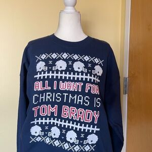 Navy Tom Brady Ugly Christmas Sweater